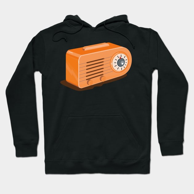 Vintage Transistor Radio Retro Hoodie by retrovectors